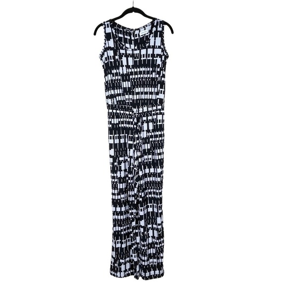 Calvin Klein Black White Geo Print Drawstring Waist Sleeveless Jumpsuit
Size 4 - Picture 2 of 6